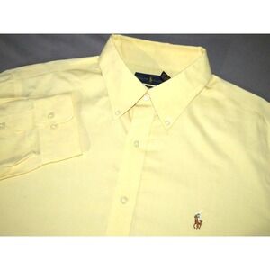 Polo Ralph Lauren Easy Care Yellow Long Sleeved Button Up Dress Shirt 17 - 36/37